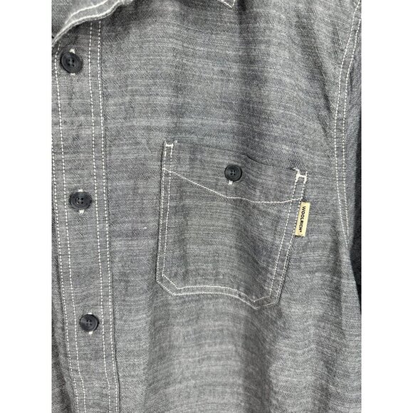 Woolrich Short Sleeve Static Heathered Gray Button Down Shirt Men’s Size XXL - Picture 3 of 9